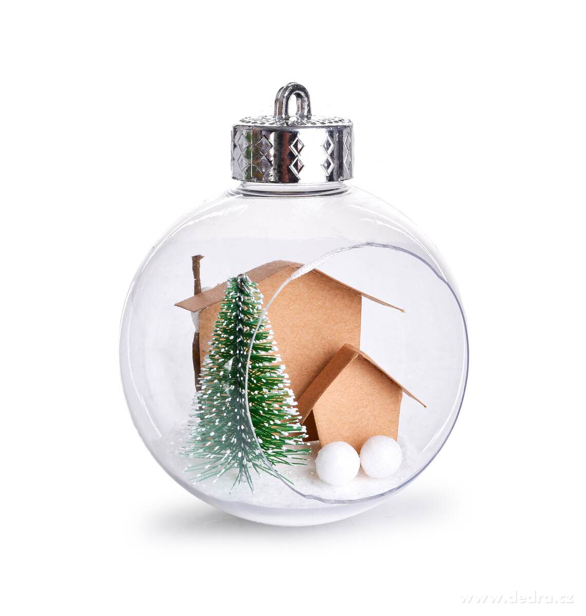ZIMNÍ POHÁDKA, transparentní koule s mini dekorací, sada 2 ks, 8 cm – náhled 4 | Grand Móda