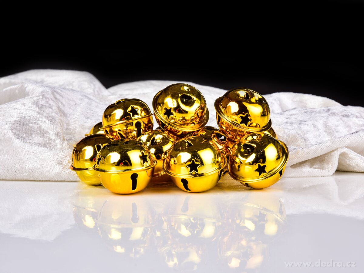 ANDĚLSKÉ ZVONĚNÍ, kovové vánoční rolničky, sada 12 ks, 3 cm – náhled 3 | Grand Móda