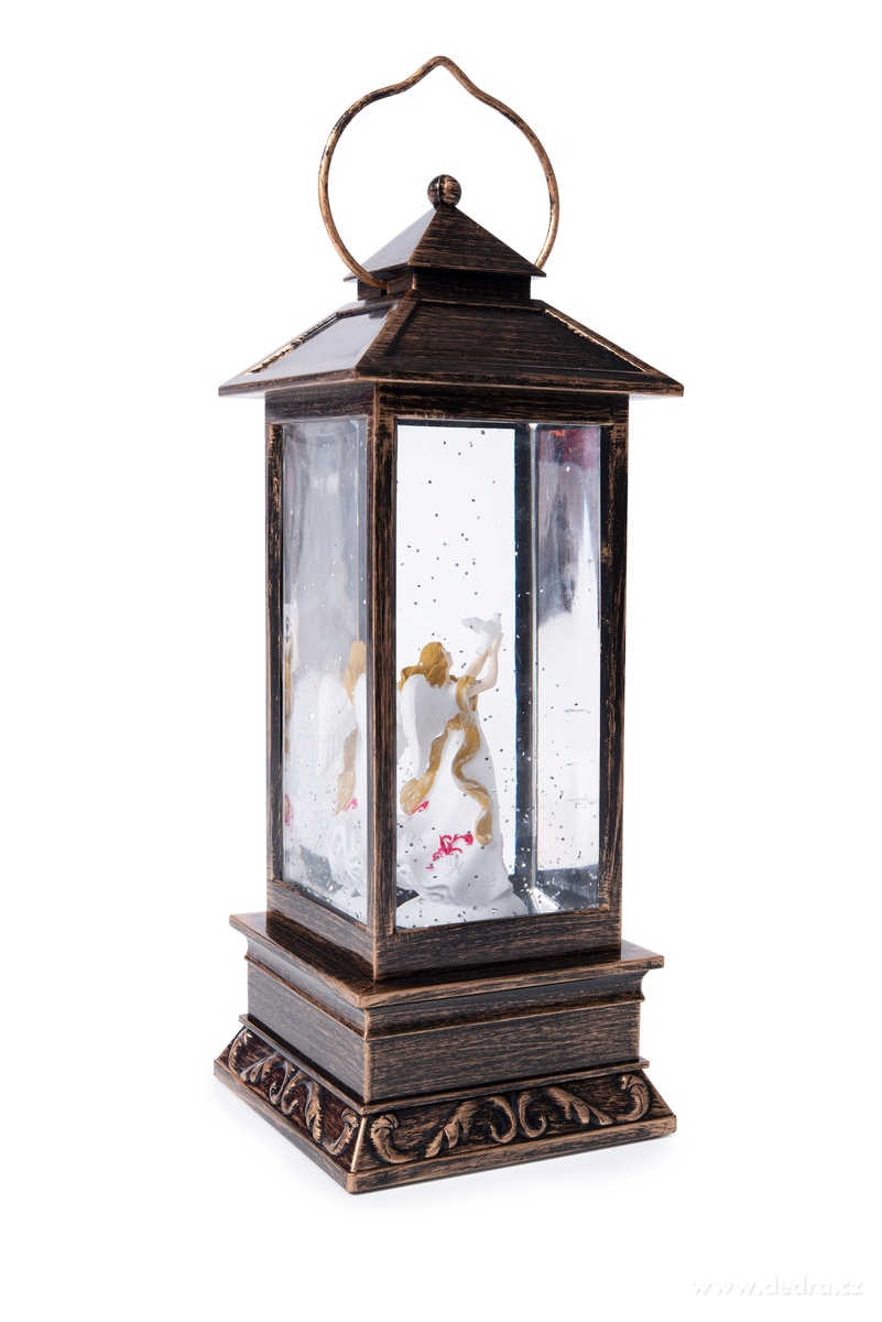 30 cm svítící LED lucerna, s poletujícími třpytkami – náhled 3 | Grand Móda