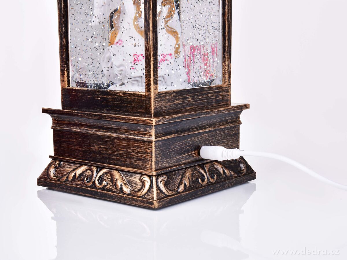 30 cm svítící LED lucerna, s poletujícími třpytkami – náhled 6 | Grand Móda