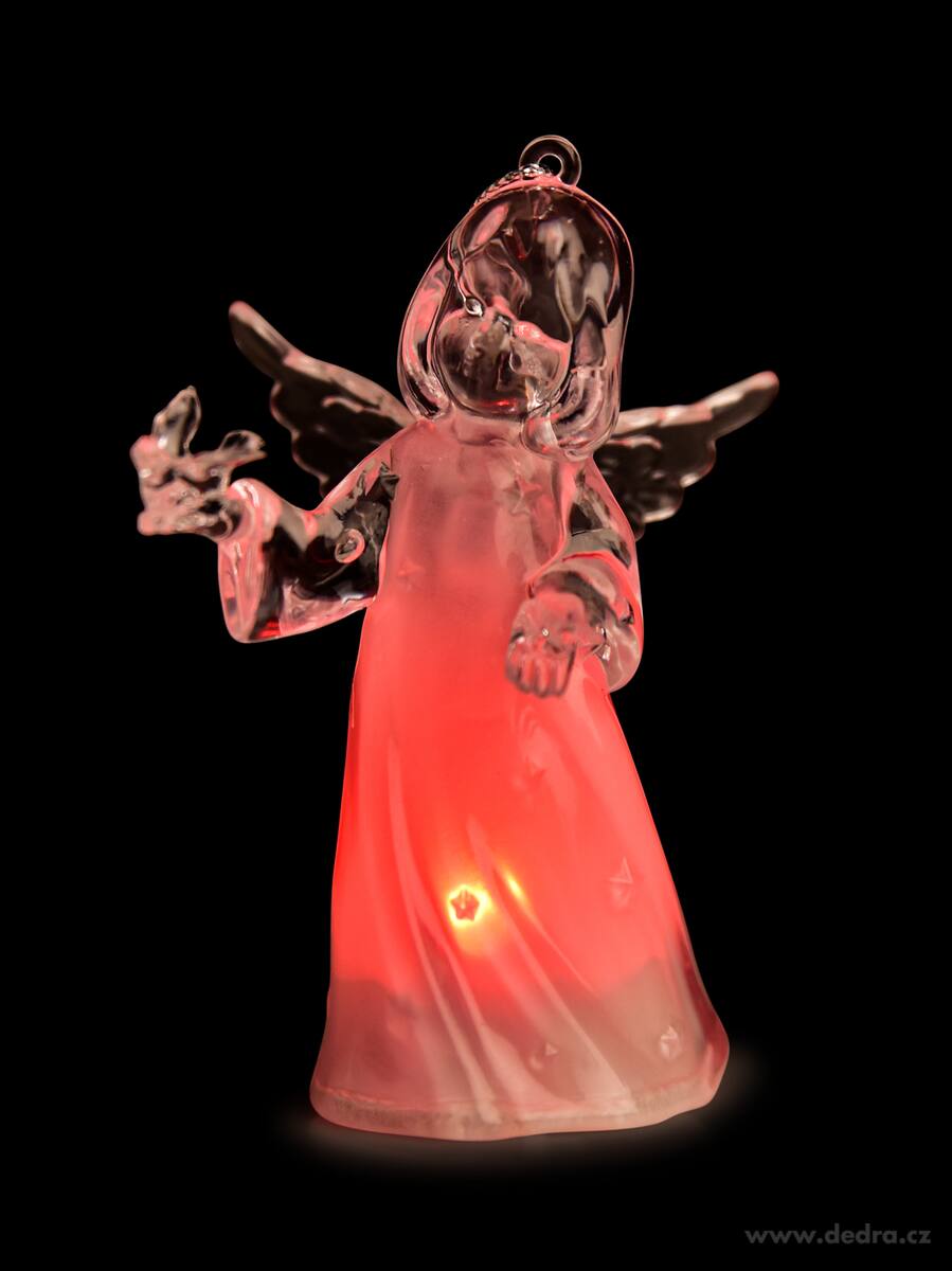 10 cm svítící LED anděl s měnícím se barevným prosvícením – náhled 4 | Grand Móda
