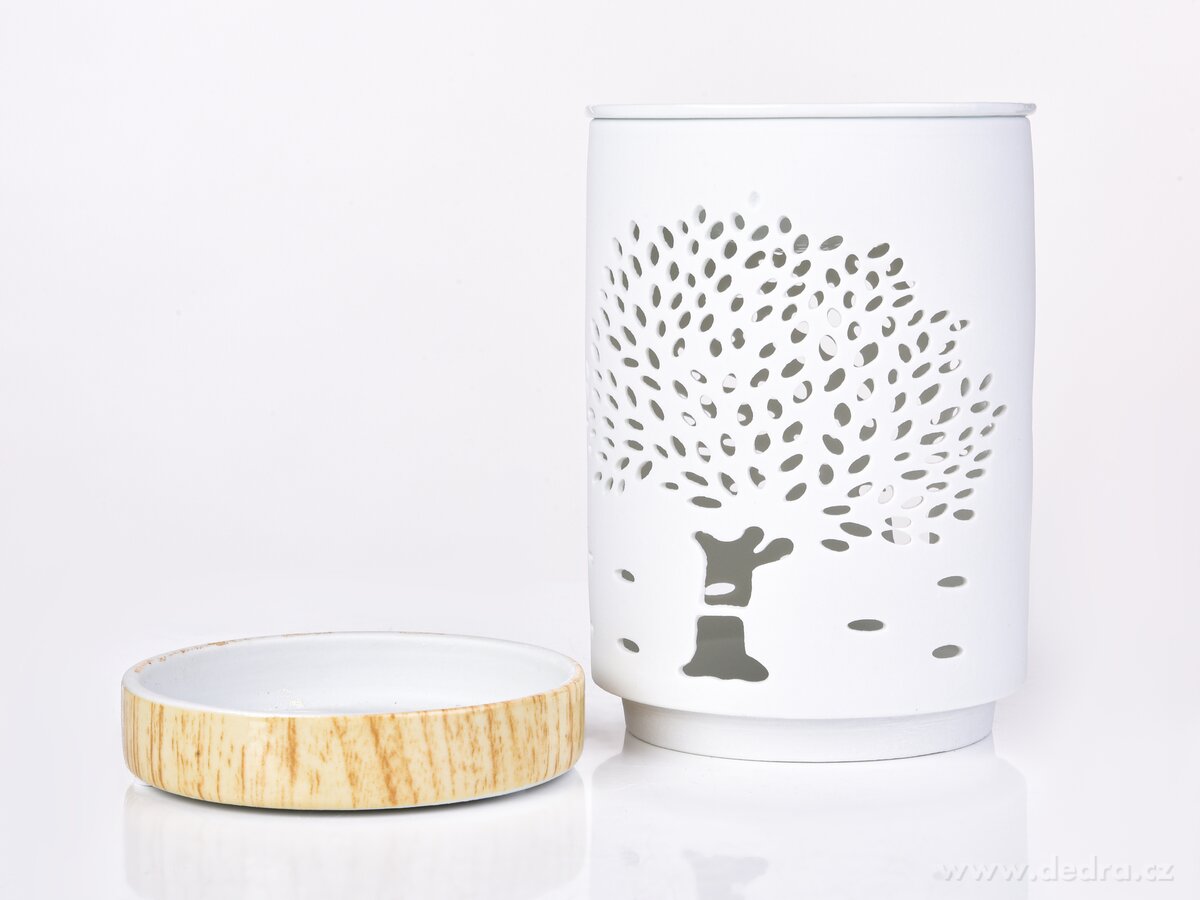 ARBORA, XXL keramická aromalampa s dekorem stromu, matná bílá – náhled 2 | Grand Móda