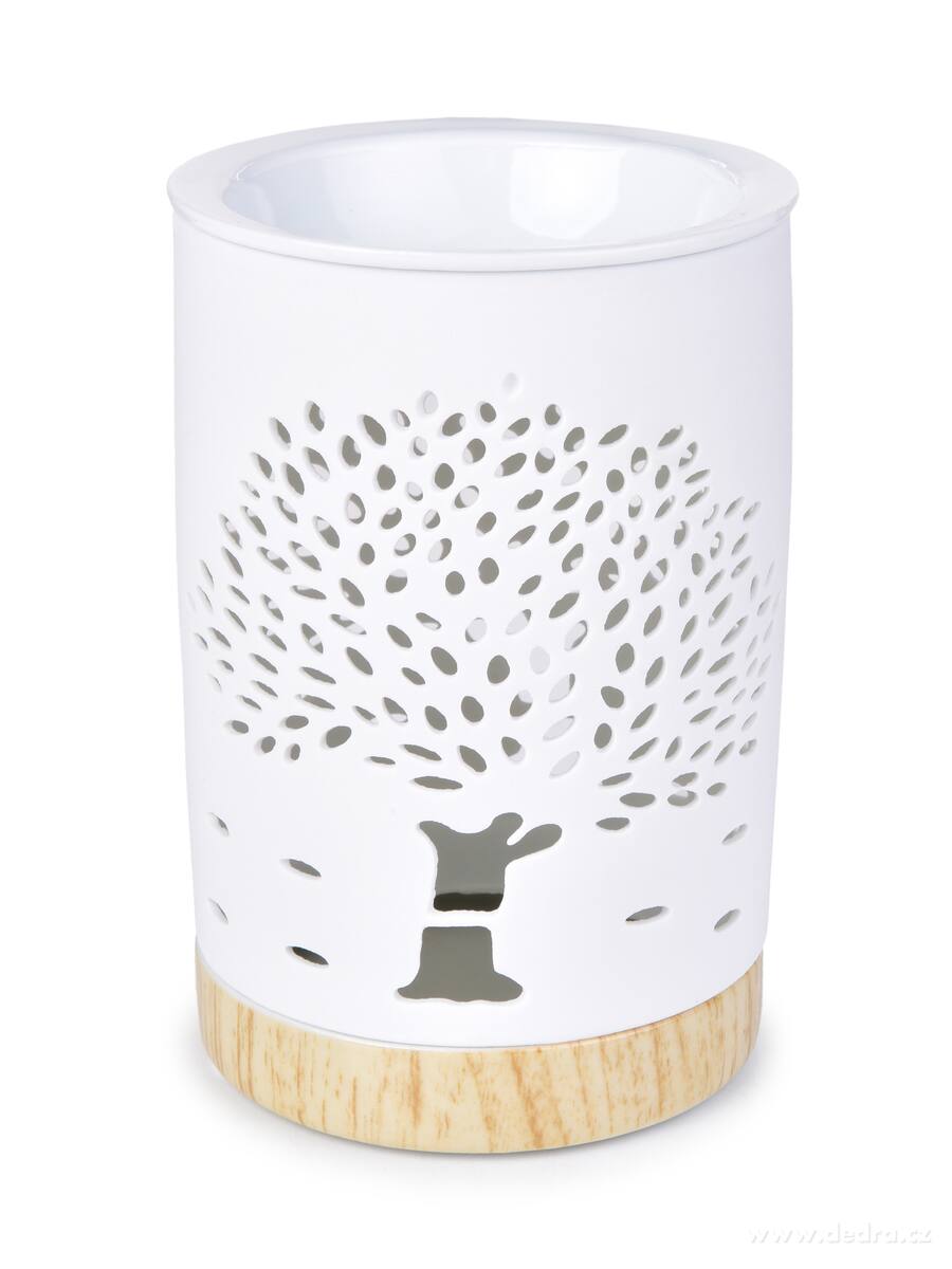 ARBORA, XXL keramická aromalampa s dekorem stromu, matná bílá – náhled 6 | Grand Móda