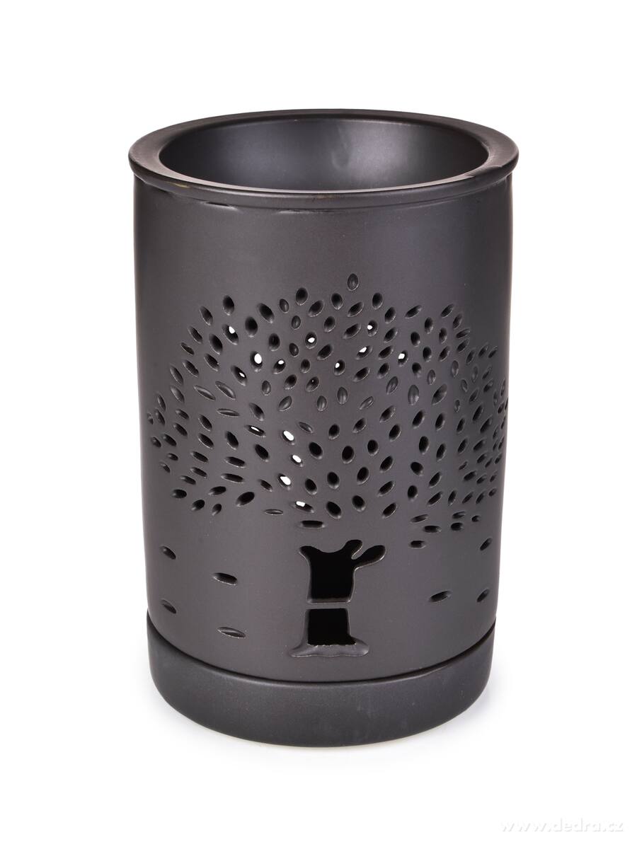 ARBORA, XXL keramická aromalampa s dekorem stromu, matná černá elegance – náhled 6 | Grand Móda