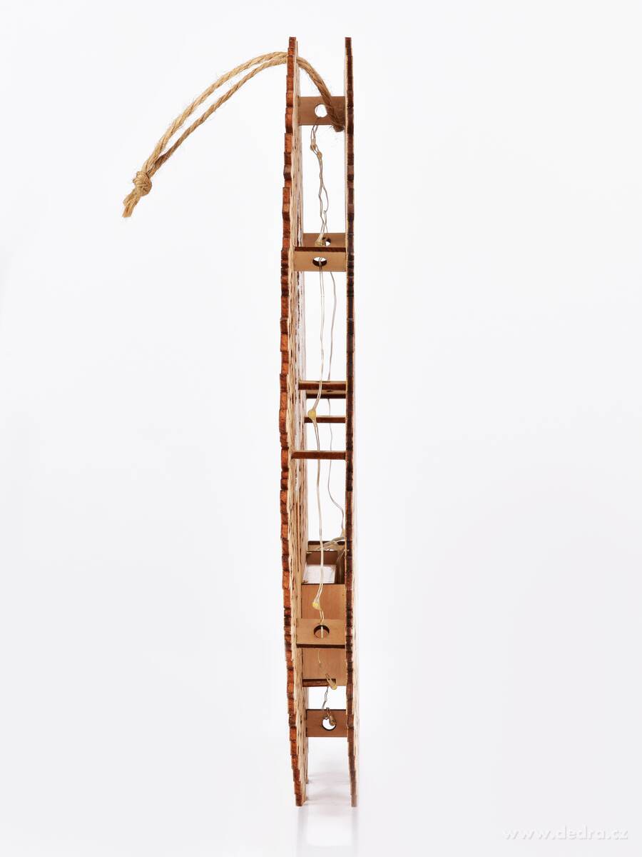 LESNÍ KRUH SE SVĚTÝLKY, závěsná LED dekorace s vločkami, průměr 32 cm – náhled 5 | Grand Móda