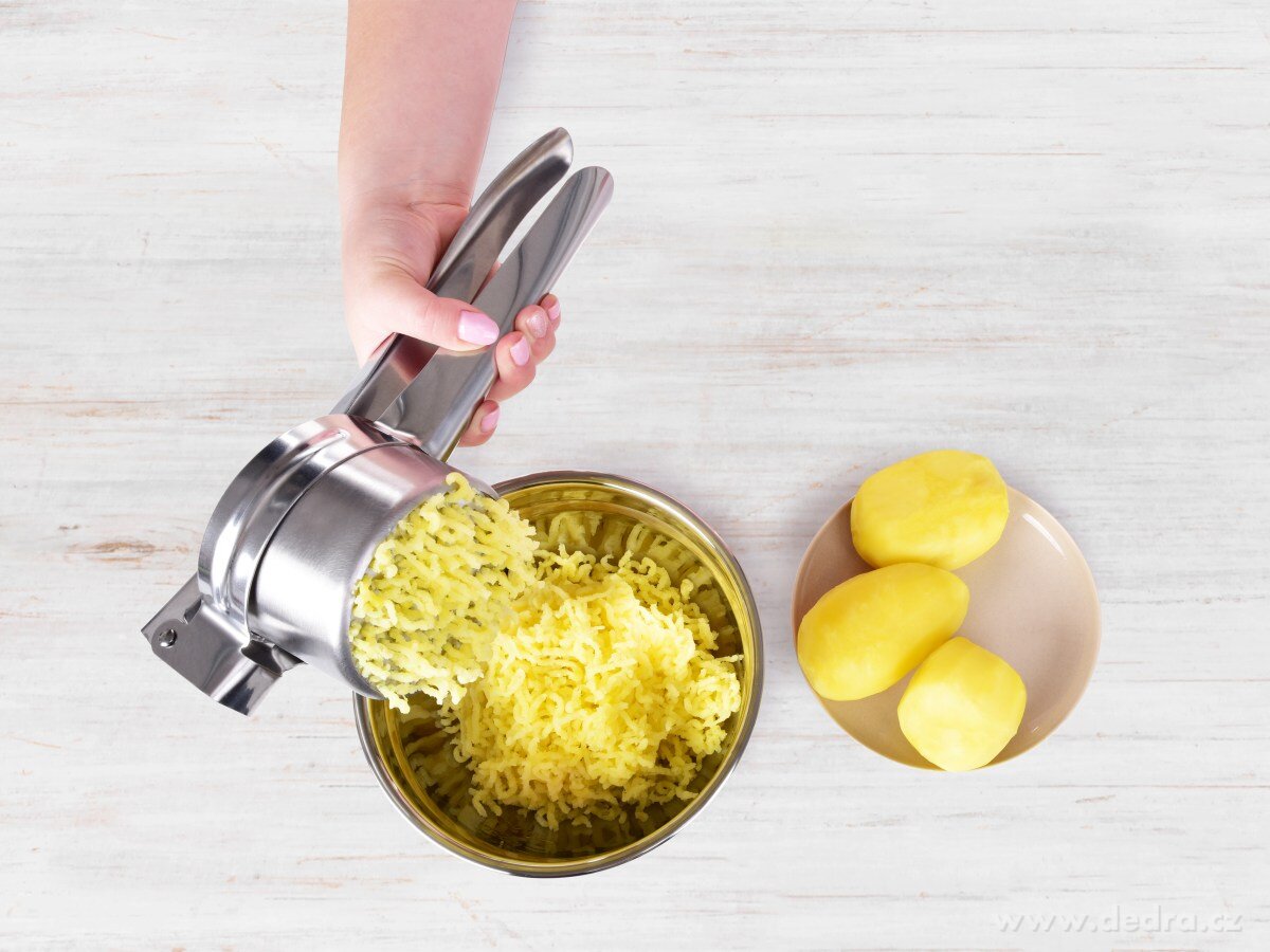 CHEF, 3v1 masivní nerezový univerzální lis na brambory, pyré a zavářky – náhled 4 | Grand Móda