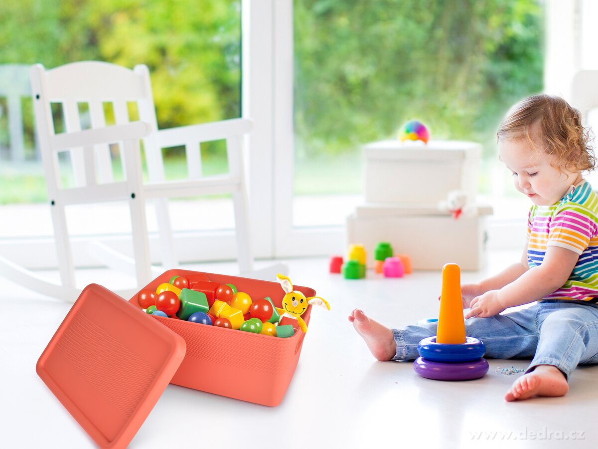 PRAKTIK, úložný box s víkem, 27, 5 cm – náhled 3 | Grand Móda