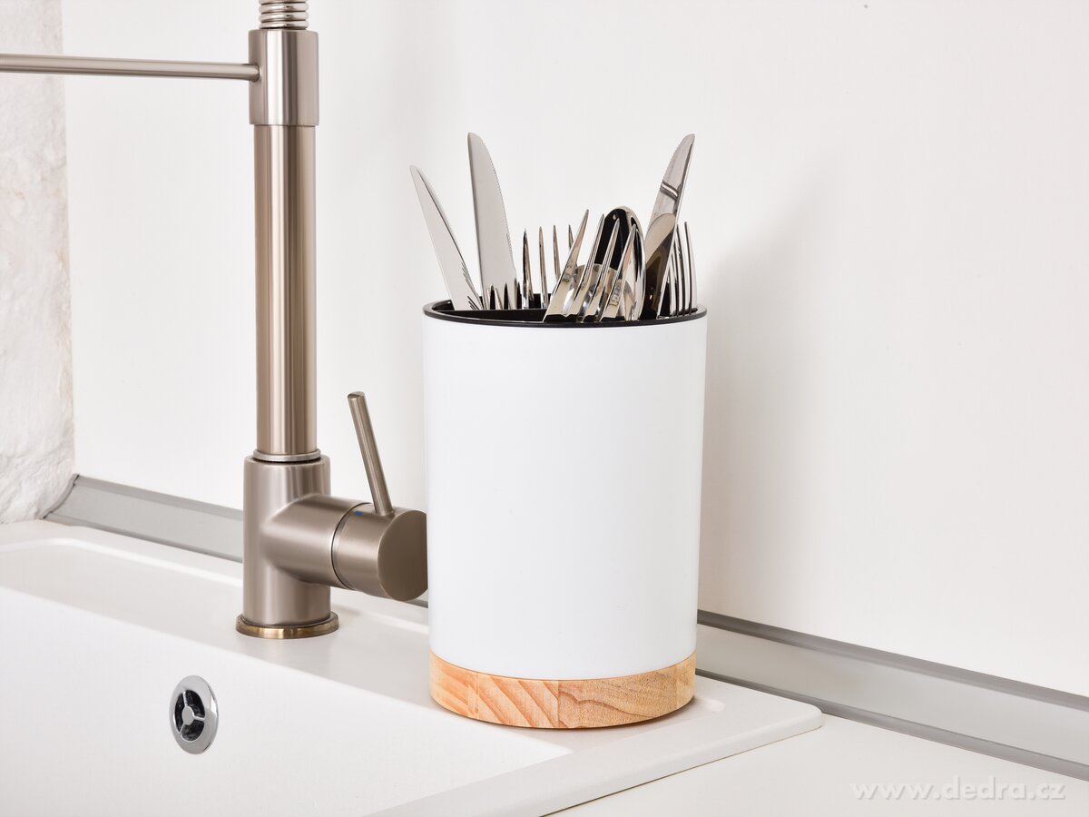 PRAKTIK, stojan & odkapávač na kuchyňské náčiní a příbory, ⌀12 × v 16, 5 cm – náhled 3 | Grand Móda
