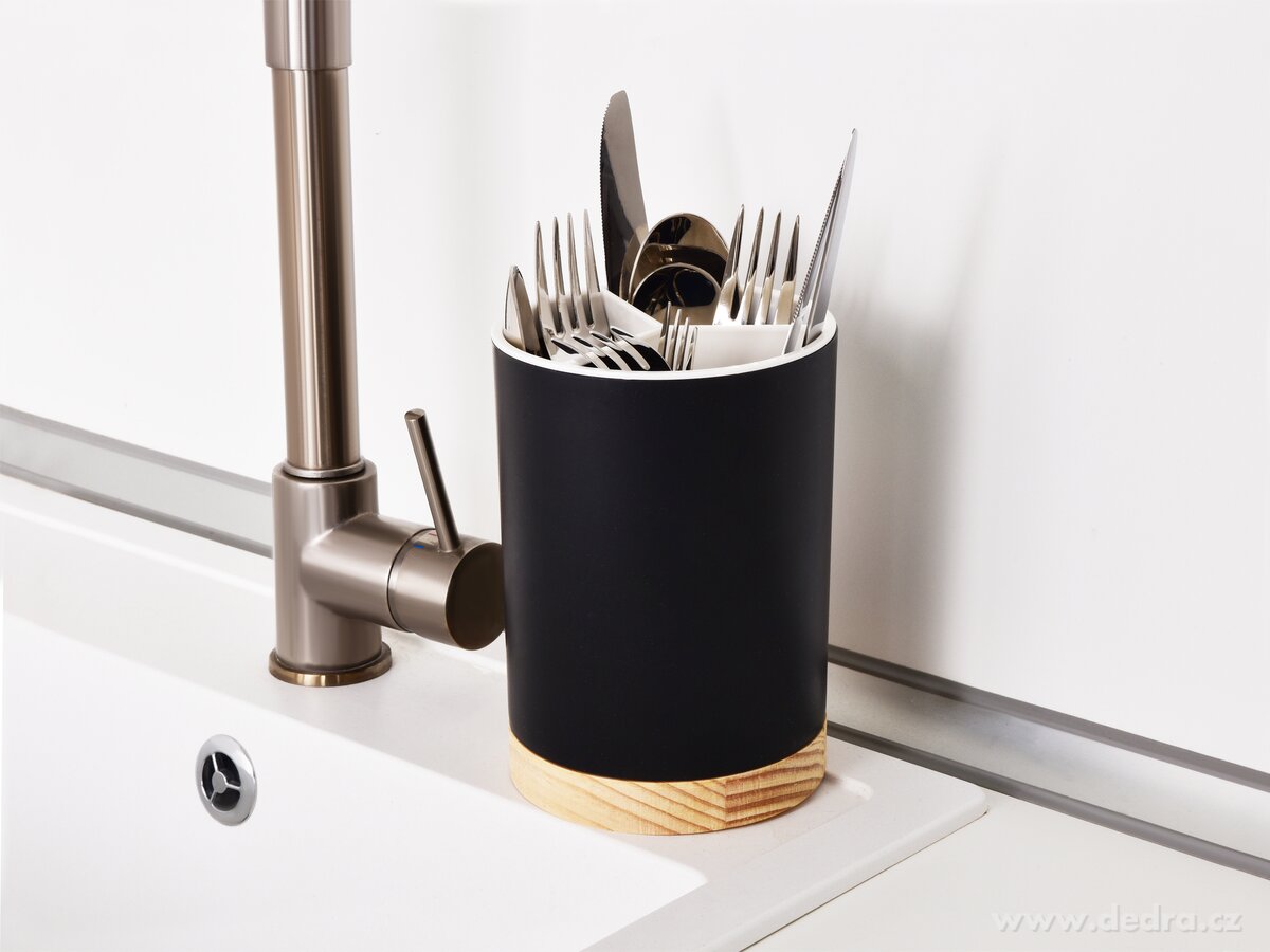 PRAKTIK, stojan & odkapávač na kuchyňské náčiní a příbory, ⌀12 × v 16, 5 cm – náhled 3 | Grand Móda