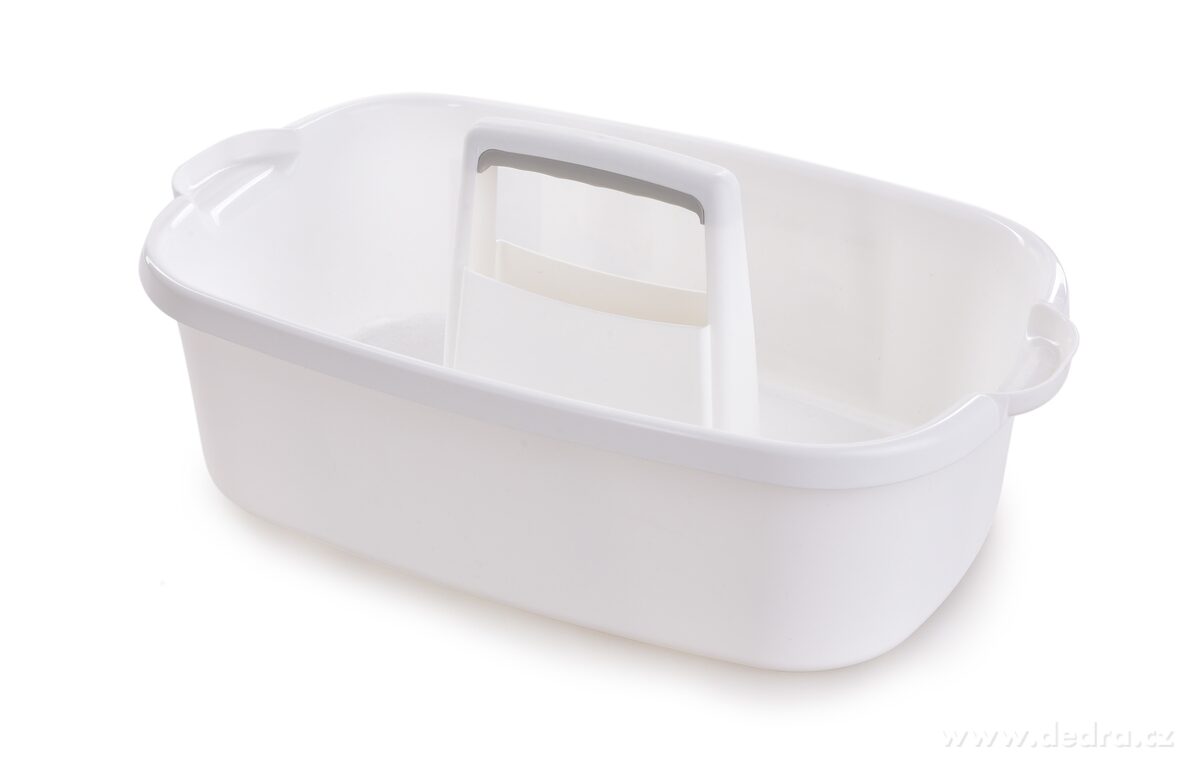 VODNESÚKLID, nosič na úklidové prostředky, praktický plastový organizér s madlem, 42 cm, bílý | Organizéry a nosiče | Grand Móda