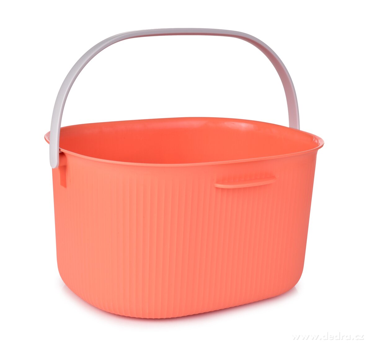PRAKTIK, 6 L oválný plastový kbelík s madlem na přenášení, lososový | Kbelíky a umyvadla | Grand Móda