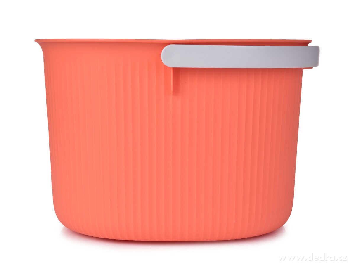 PRAKTIK, 6 L oválný plastový kbelík s madlem na přenášení, lososový – náhled 2 | Grand Móda