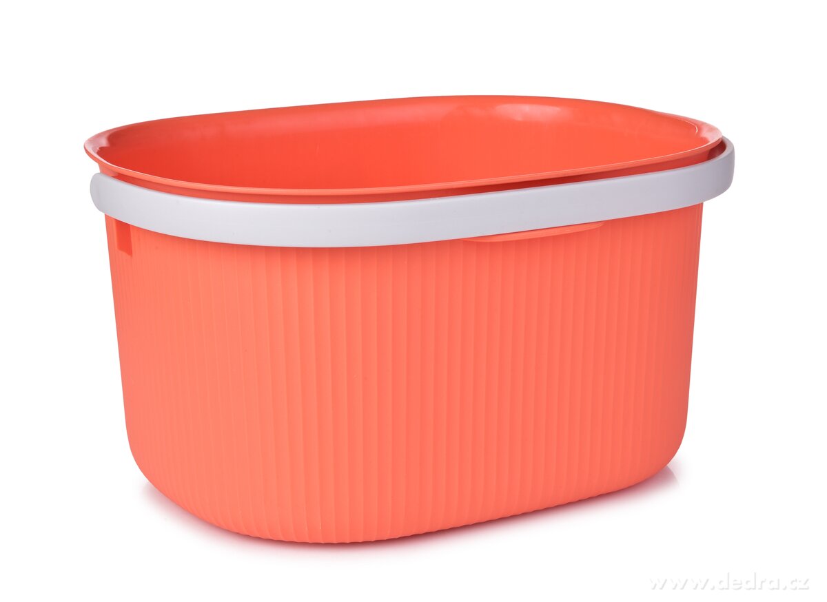 PRAKTIK, 6 L oválný plastový kbelík s madlem na přenášení, lososový – náhled 4 | Grand Móda