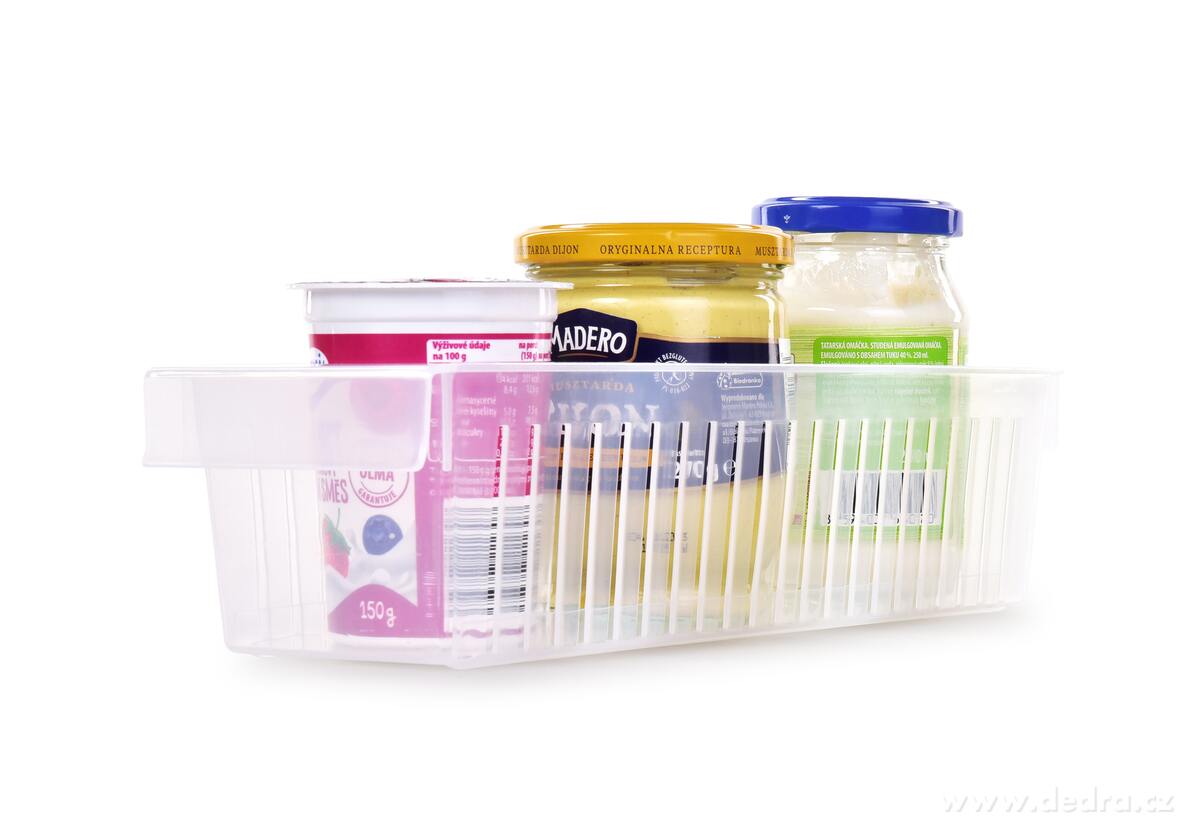 FRIGO, organizér do lednice, šířka 8, 5 cm, transparentní úložný box | Velké dózy na jídlo | Grand Móda