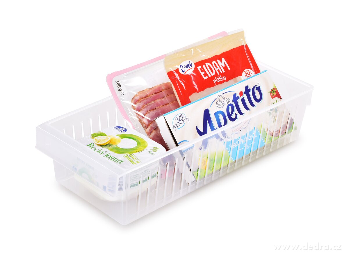 FRIGO, organizér do lednice, šířka 13 cm, transparentní úložný box | Velké dózy na jídlo | Grand Móda