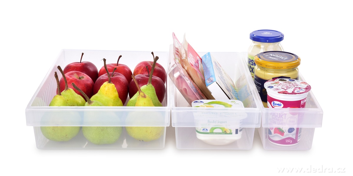 FRIGO, organizér do lednice, šířka 20 cm, transparentní úložný box – náhled 4 | Grand Móda