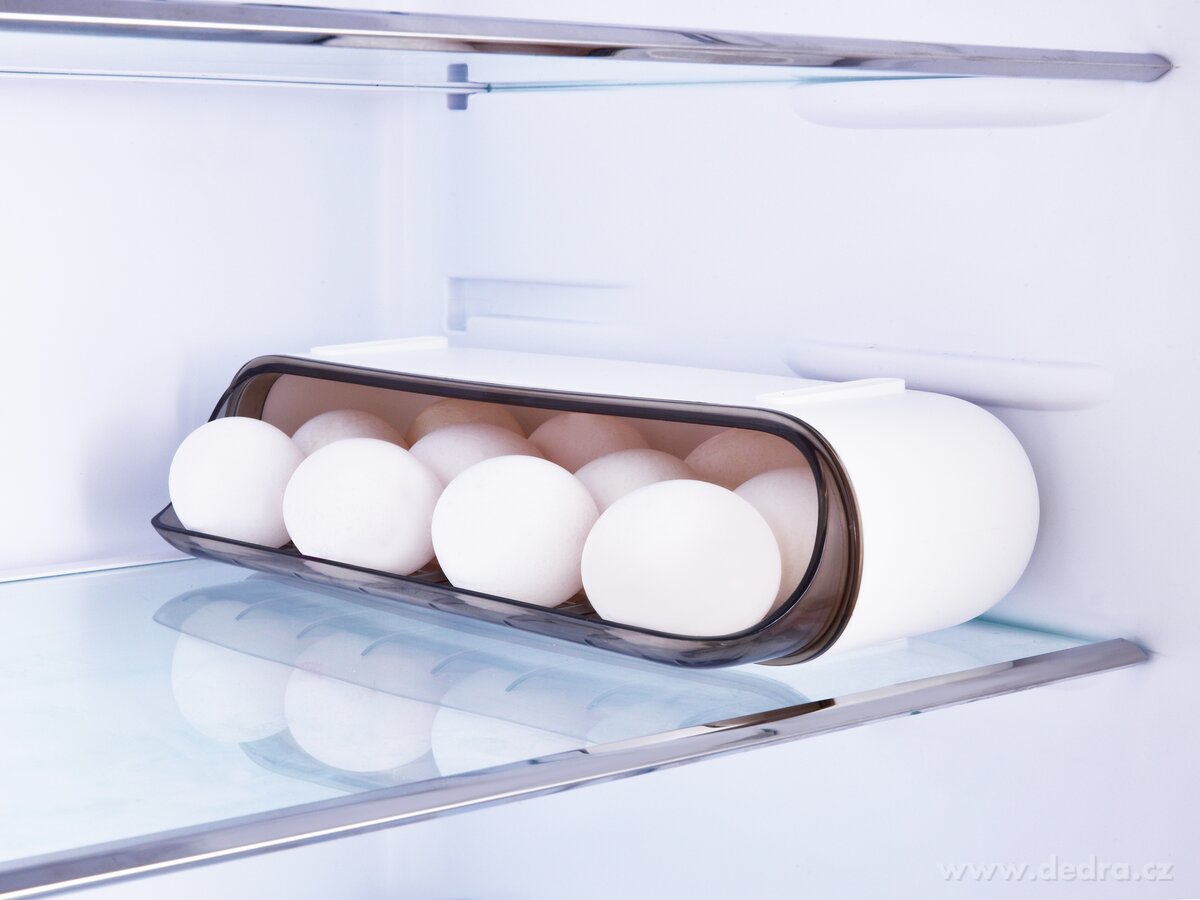 EGGY, samospádový box na vajíčka 12 ks, stohovatelný zásobník do lednice – náhled 3 | Grand Móda