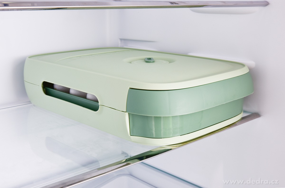 EGGY, samospádový box na vajíčka 18 ks, stohovatelný výsuvný zásobník s cirkulací vzduchu – náhled 3 | Grand Móda