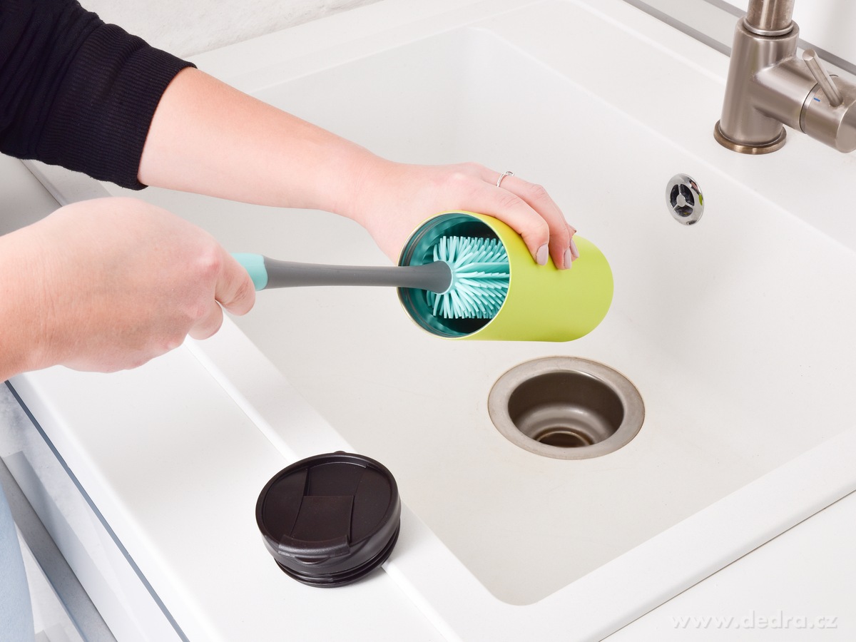 GoEco®, Silikonová stěrka na lahve a vázy 2v1, pružná hlava, snadné čištění, mintová – náhled 5 | Grand Móda