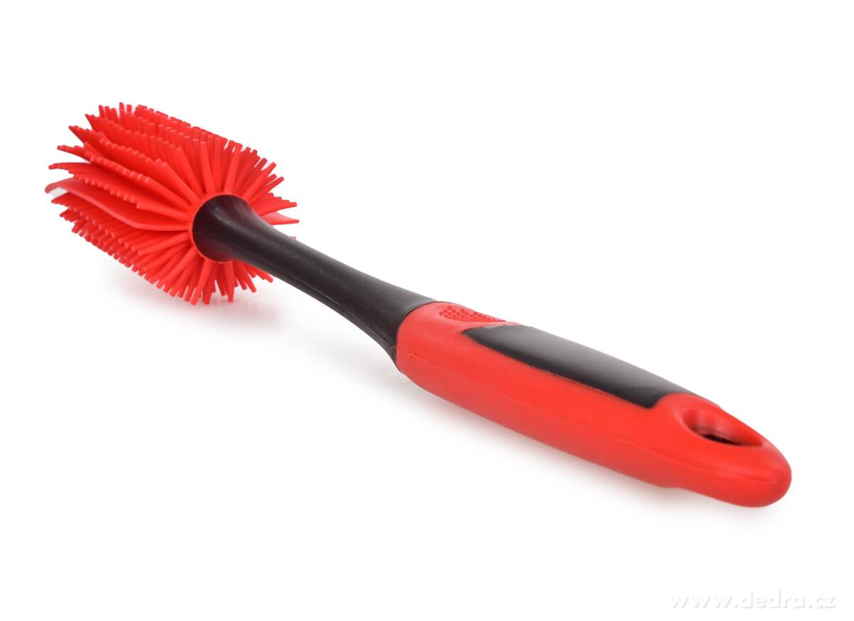 GoEco®, Silikonová štětka na lahve & vázy 2v1, pružná hlava & snadné čištění, červená – náhled 5 | Grand Móda