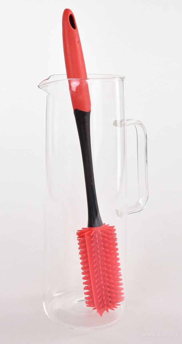 GoEco®, Silikonová štětka na lahve & vázy 2v1, pružná hlava & snadné čištění, červená – náhled 6 | Grand Móda