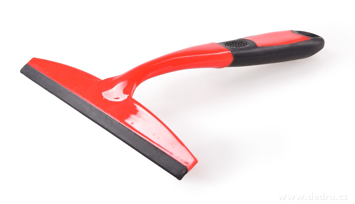 GoEco®, Stěrka na okna, skla & zrcadla 22 cm, protiskluzová rukojeť, červená | Stďrky a zvony | Grand Móda