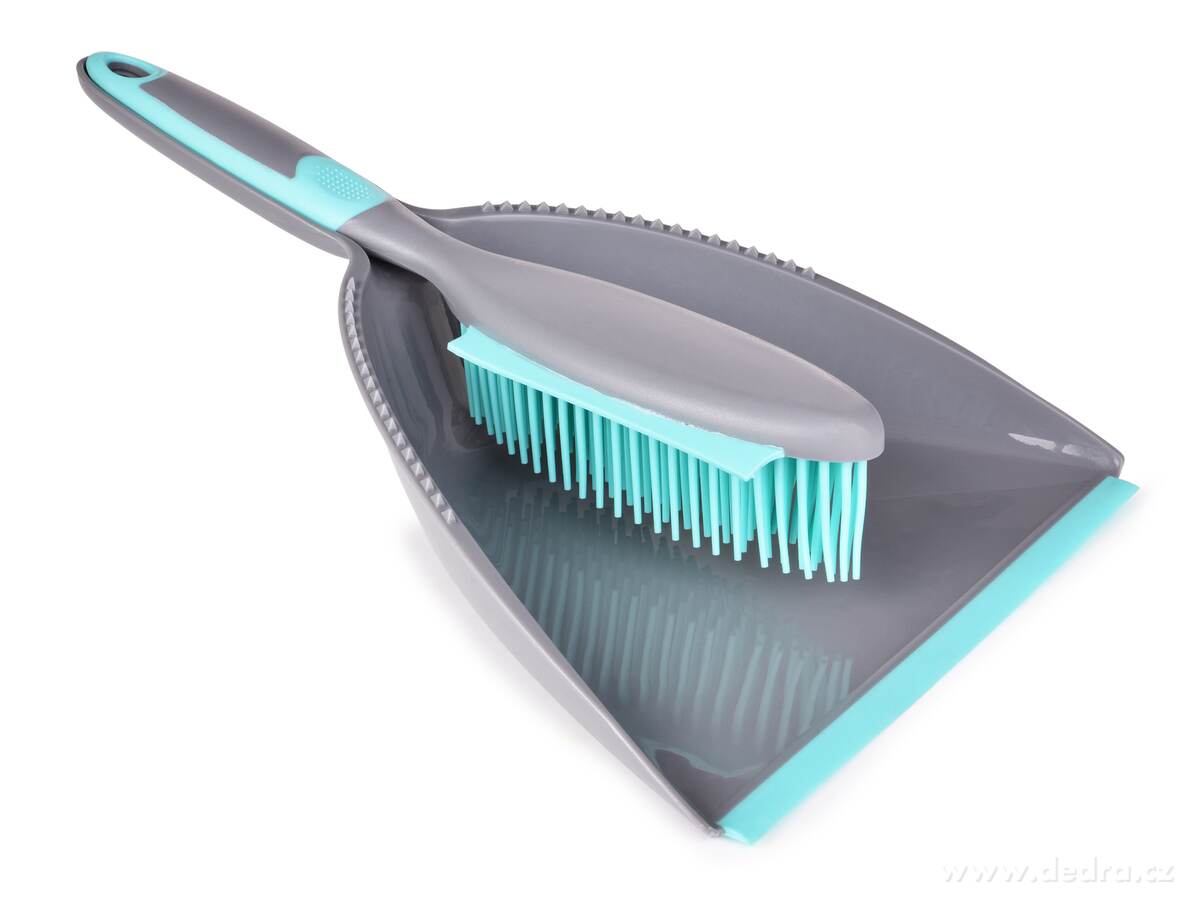 GoEco®, Smetáček a lopatka se silikonovými štětinami, 34 cm, dlouhá životnost & snadná údržba, mintový | Smetáčky a lopatky | Grand Móda