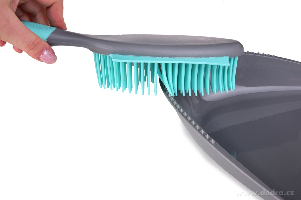 GoEco®, Smetáček a lopatka se silikonovými štětinami, 34 cm, dlouhá životnost & snadná údržba, mintový – náhled 5 | Grand Móda