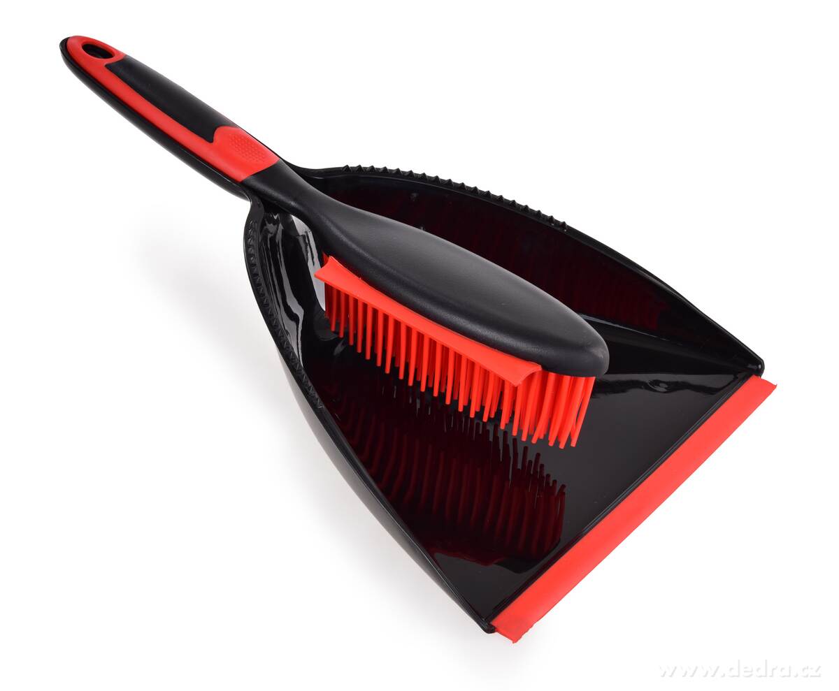 GoEco®, Smetáček a lopatka se silikonovými štětinami, 34 cm, dlouhá životnost & snadná údržba, červený | Smetáčky a lopatky | Grand Móda