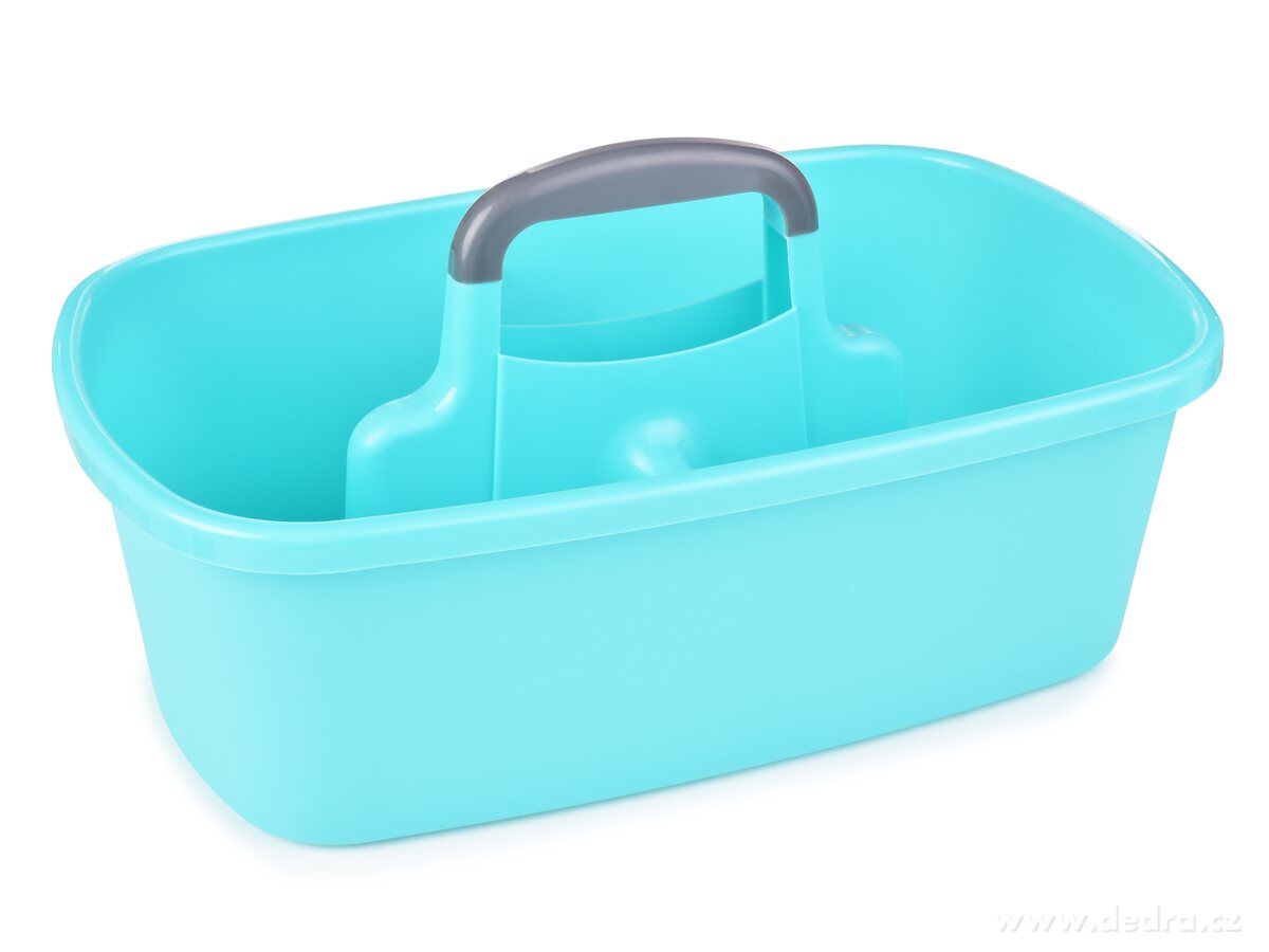 VODNESÚKLID, nosič na úklidové prostředky, praktický plastový organizér s madlem, 40 cm, mintový | Organizéry a nosiče | Grand Móda