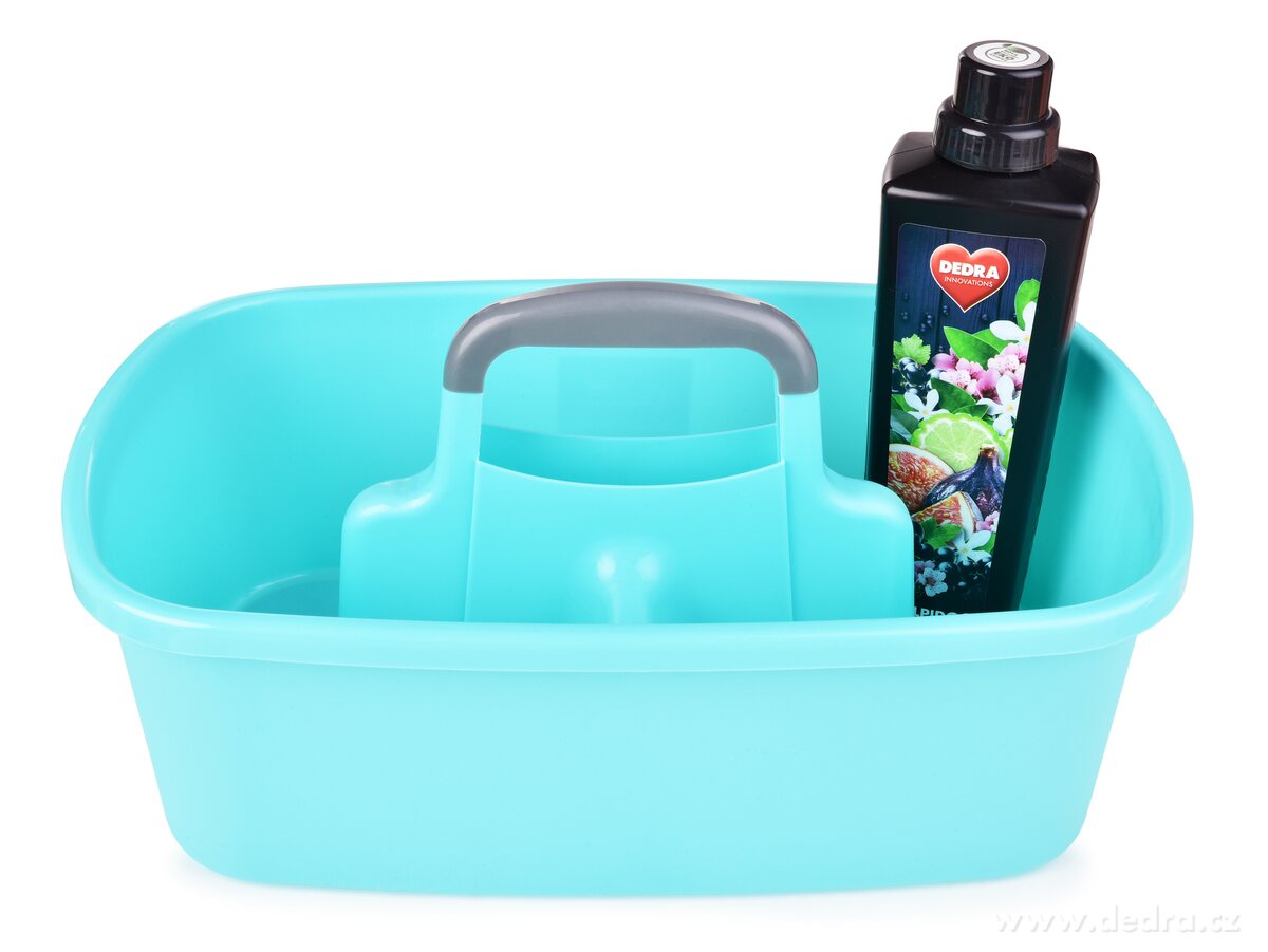 VODNESÚKLID, nosič na úklidové prostředky, praktický plastový organizér s madlem, 40 cm, mintový – náhled 6 | Grand Móda