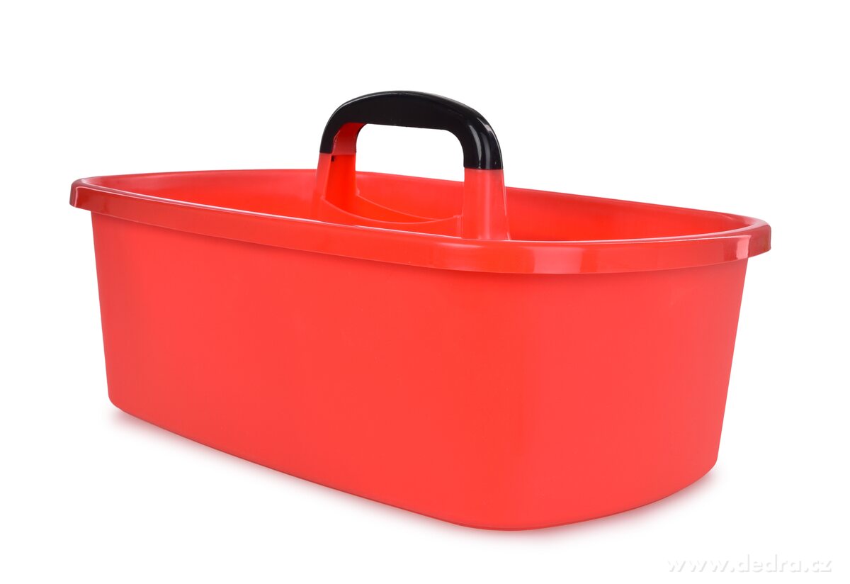 VODNESÚKLID, nosič na úklidové prostředky, plastový organizér s madlem, 40 cm, červený – náhled 2 | Grand Móda
