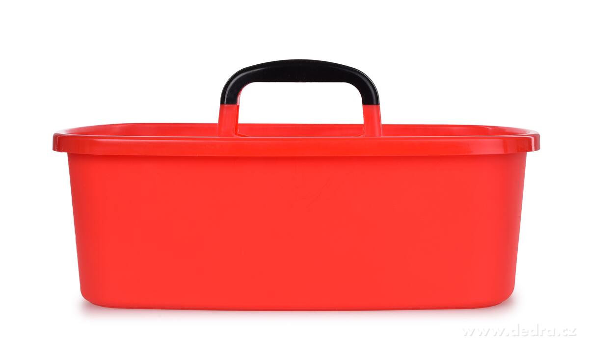 VODNESÚKLID, nosič na úklidové prostředky, plastový organizér s madlem, 40 cm, červený – náhled 4 | Grand Móda