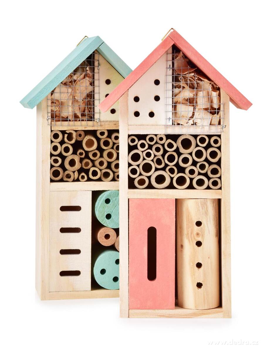 U BROUČKA, 2 ks dřevěný hmyzí hotel do zahrady, přírodní úkryt pro užitečný hmyz