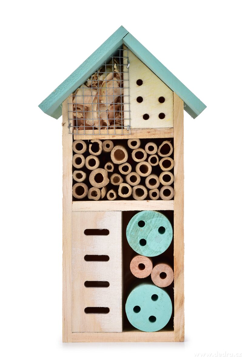 U BROUČKA, dřevěný hmyzí hotel do zahrady, přírodní úkryt pro užitečný hmyz, mintový – náhled 2 | Grand Móda