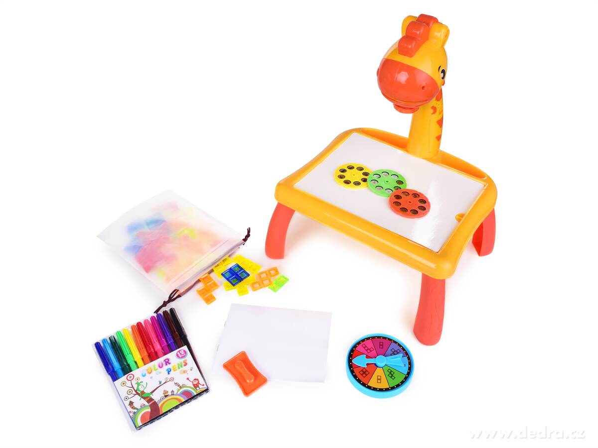 ŽIRAFA, 2v1 projektor & logická hra, omalovánky & kostky