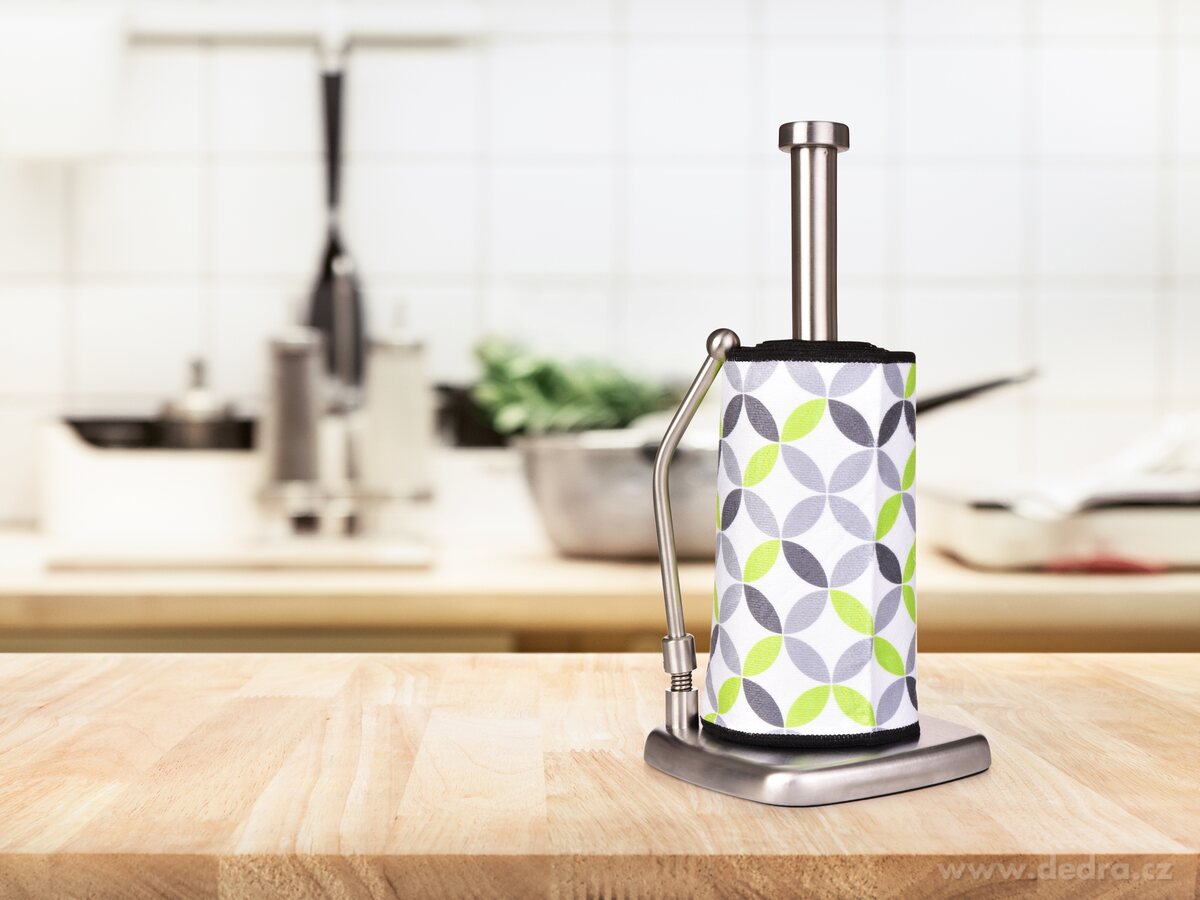 UTĚRKODRŽÁK, Masivní nerezový stojan na kuchyňské utěrky s přítlačným ramenem – náhled 3 | Grand Móda