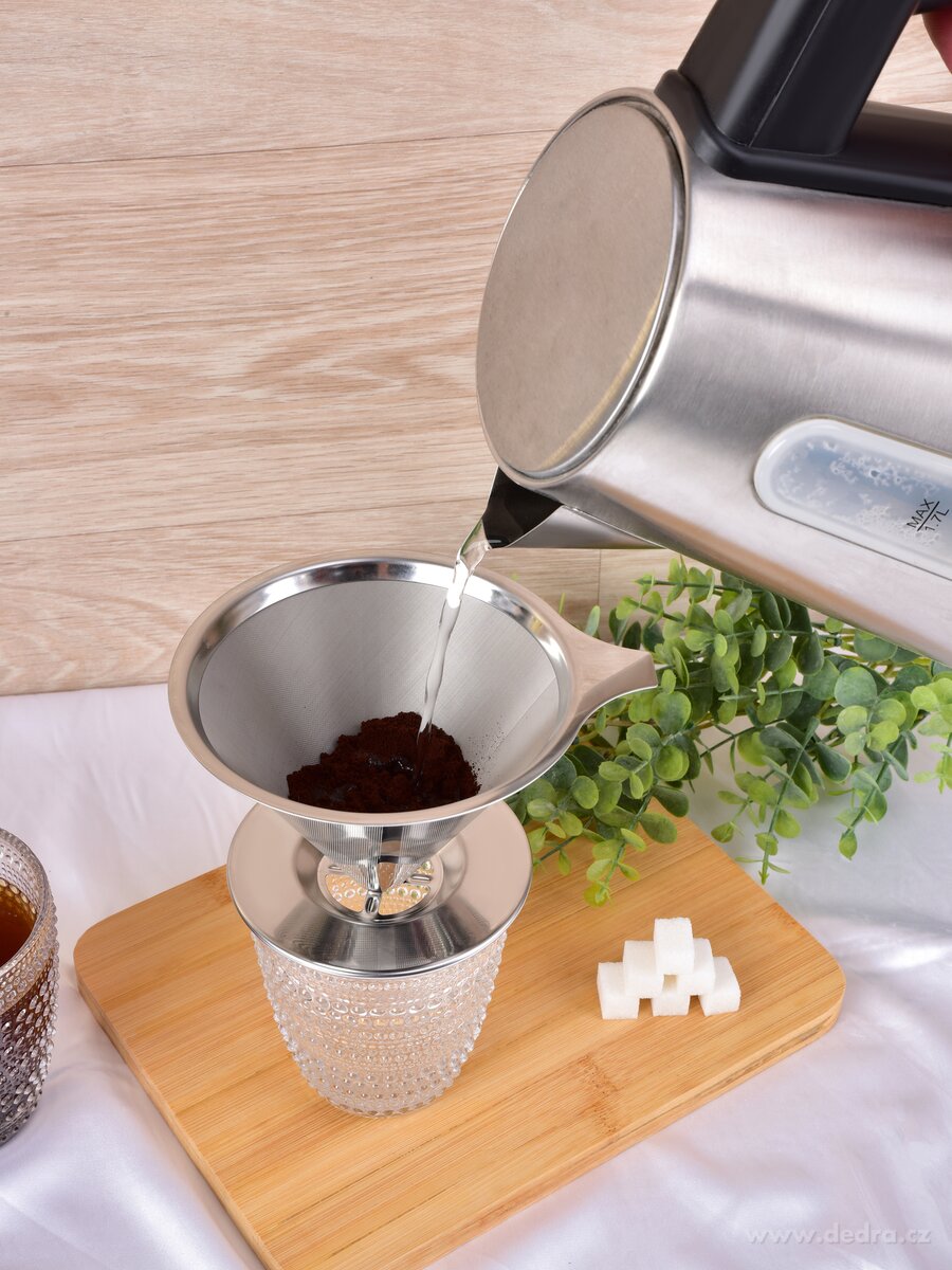 BARISTA, nerezový dripper – filtr na překapávanou kávu, V60 styl – náhled 4 | Grand Móda