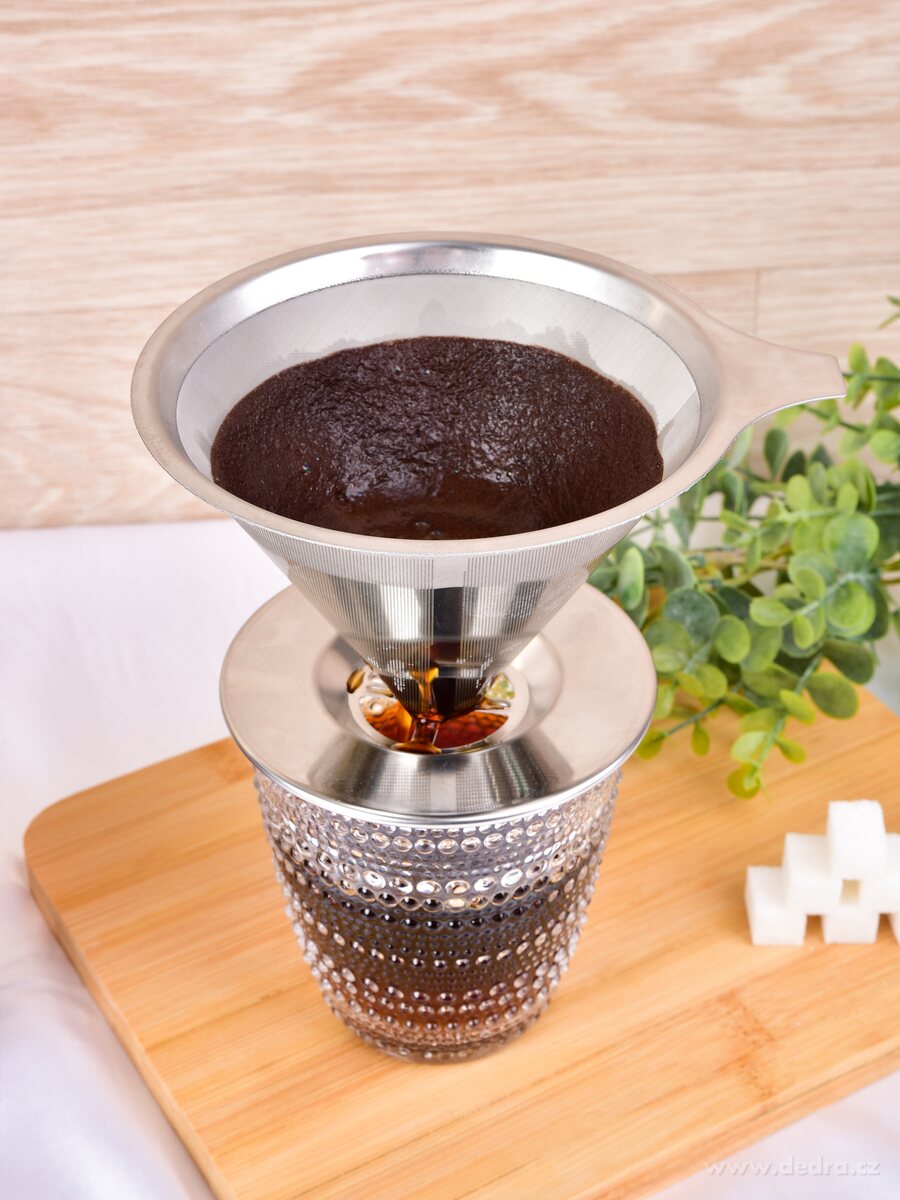 BARISTA, nerezový dripper – filtr na překapávanou kávu, V60 styl – náhled 5 | Grand Móda