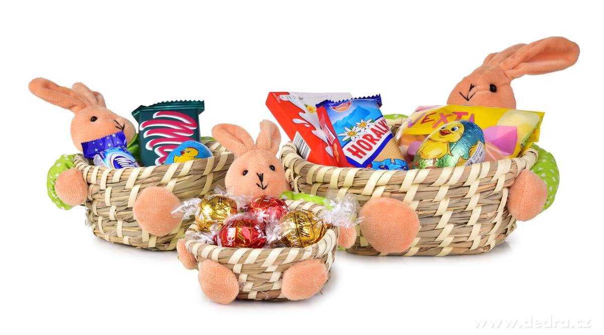 3 ks ošatka z přírodní slámy s veselými zajíci – náhled 4 | Grand Móda