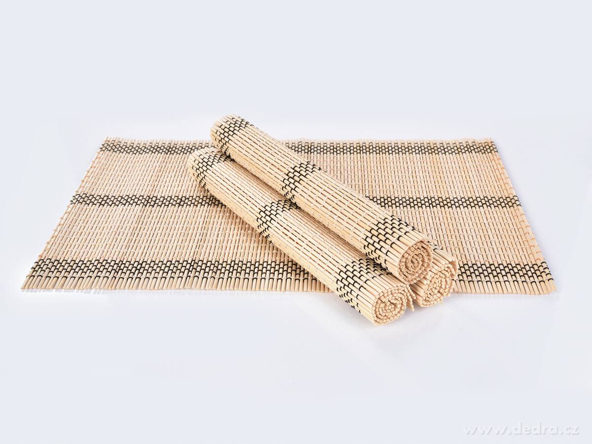 GoEco®, bambusové prostírání 4 ks, 44 × 30 cm, přírodní podložky na stůl – náhled 4 | Grand Móda