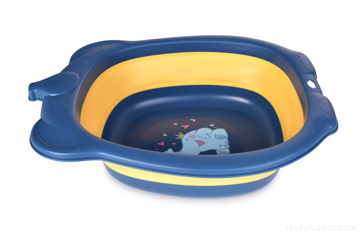 BABY, skládací dětské umyvadlo, multifunkční, s otvorem na zavěšení, motiv slona, tmavě modré | Stoličky a vaničky | Grand Móda