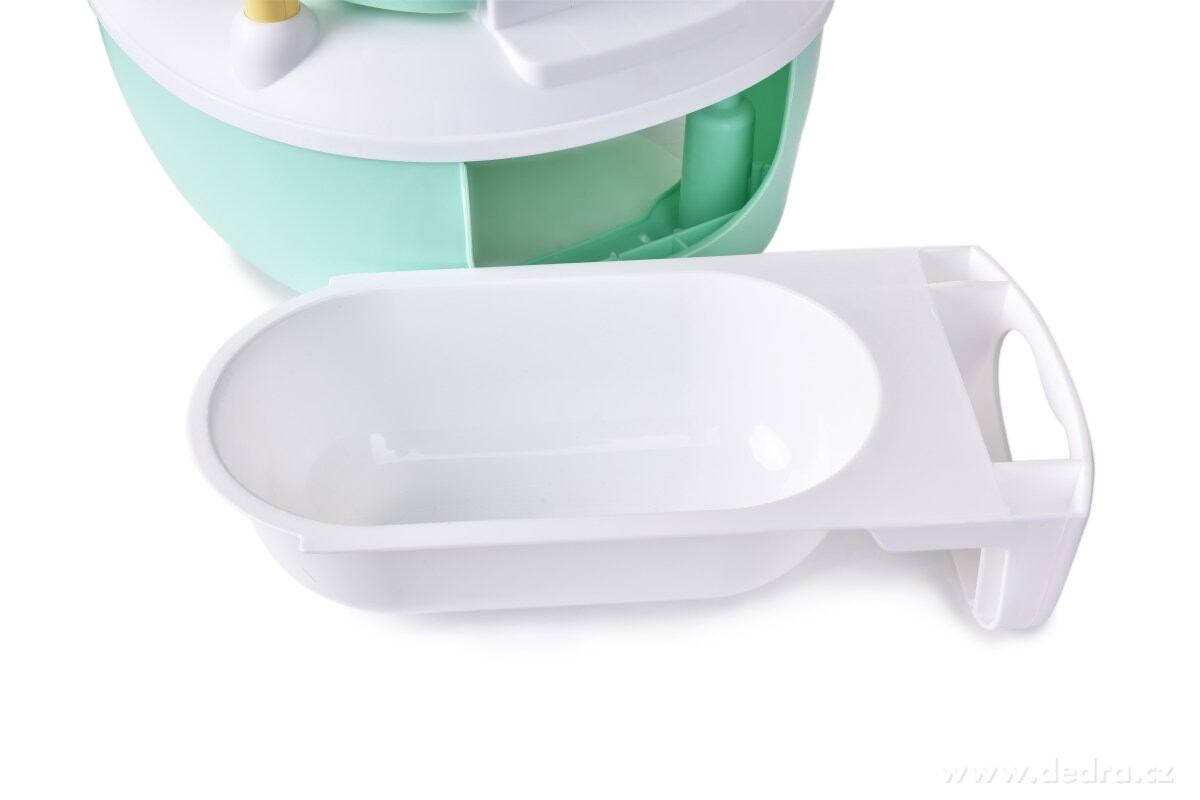 BABY HROCH, dětský nočník s motivem hrošíka, s víkem, uchy a kartáčkem, objem 1500 ml, mátový – náhled 5 | Grand Móda