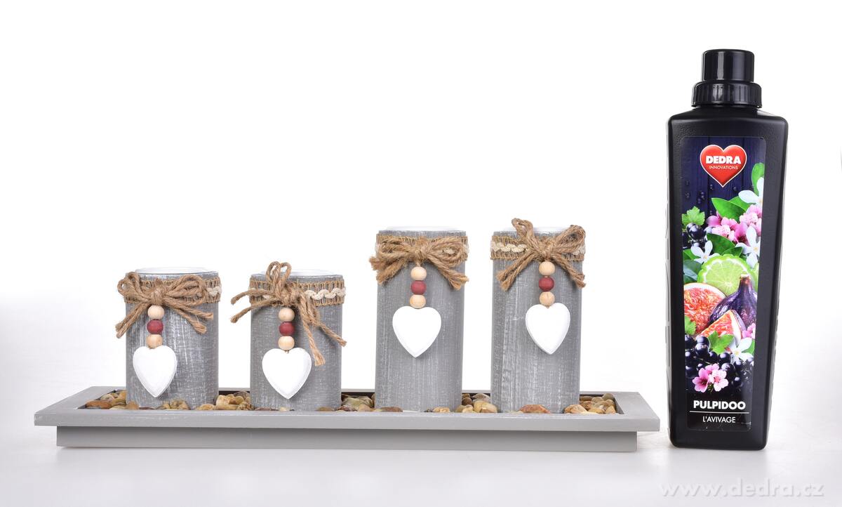 38 cm sada 4 svícnů na dřevěném podstavci – náhled 4 | Grand Móda