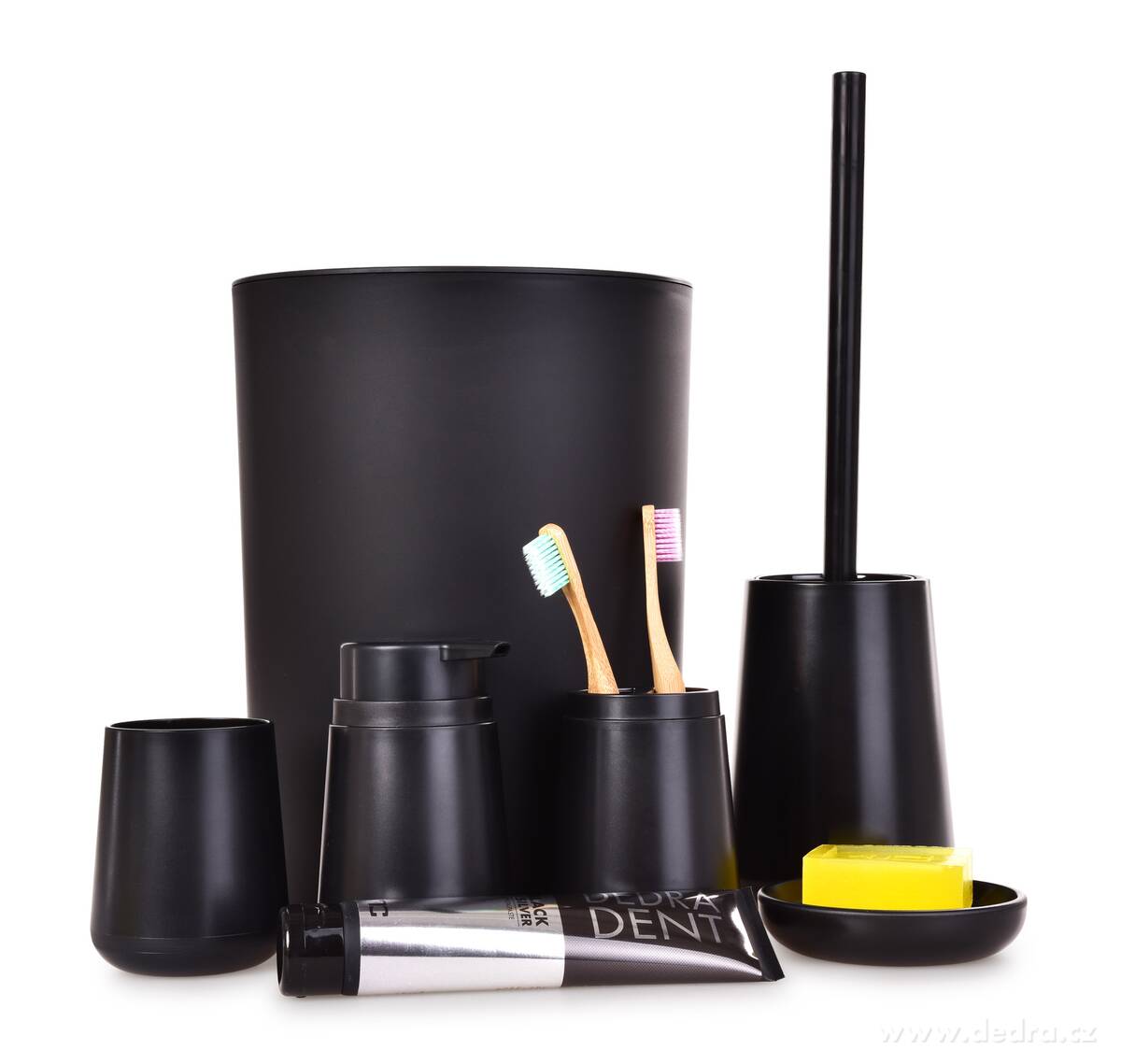 SPA, Sada koupelnových doplňků, 6 dílů, černý