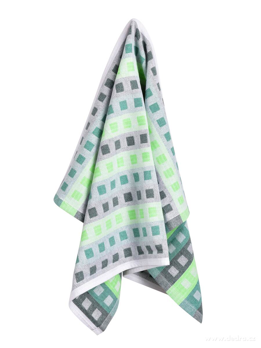 GoEco®, kuchyňská extrasavá utěrka, 100 % bavlna, 40 × 65 cm, zelená | Prachovky, houbičky a utďrky | Grand Móda