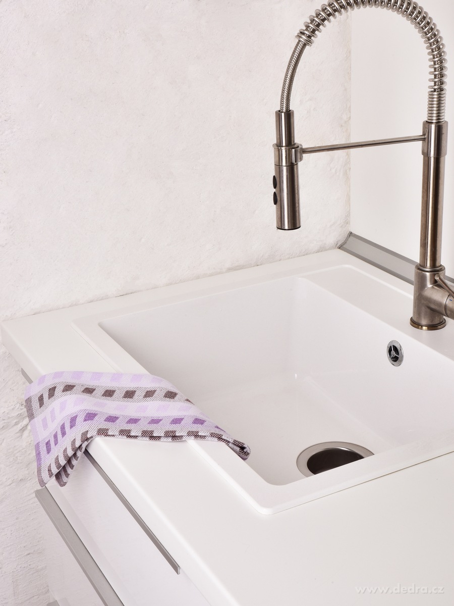 GoEco®, kuchyňská extrasavá utěrka, 100 % bavlna, 40 × 65 cm, fialová – náhled 3 | Grand Móda