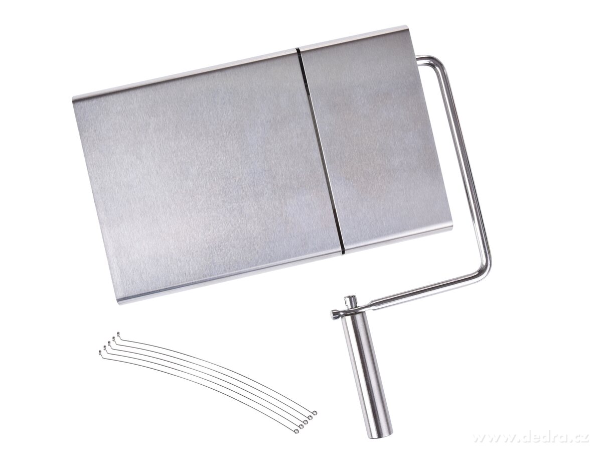 GOURMET, kráječ na sýr s jemnou strunou, Nerezový řezák s 5 náhradními strunami – náhled 2 | Grand Móda