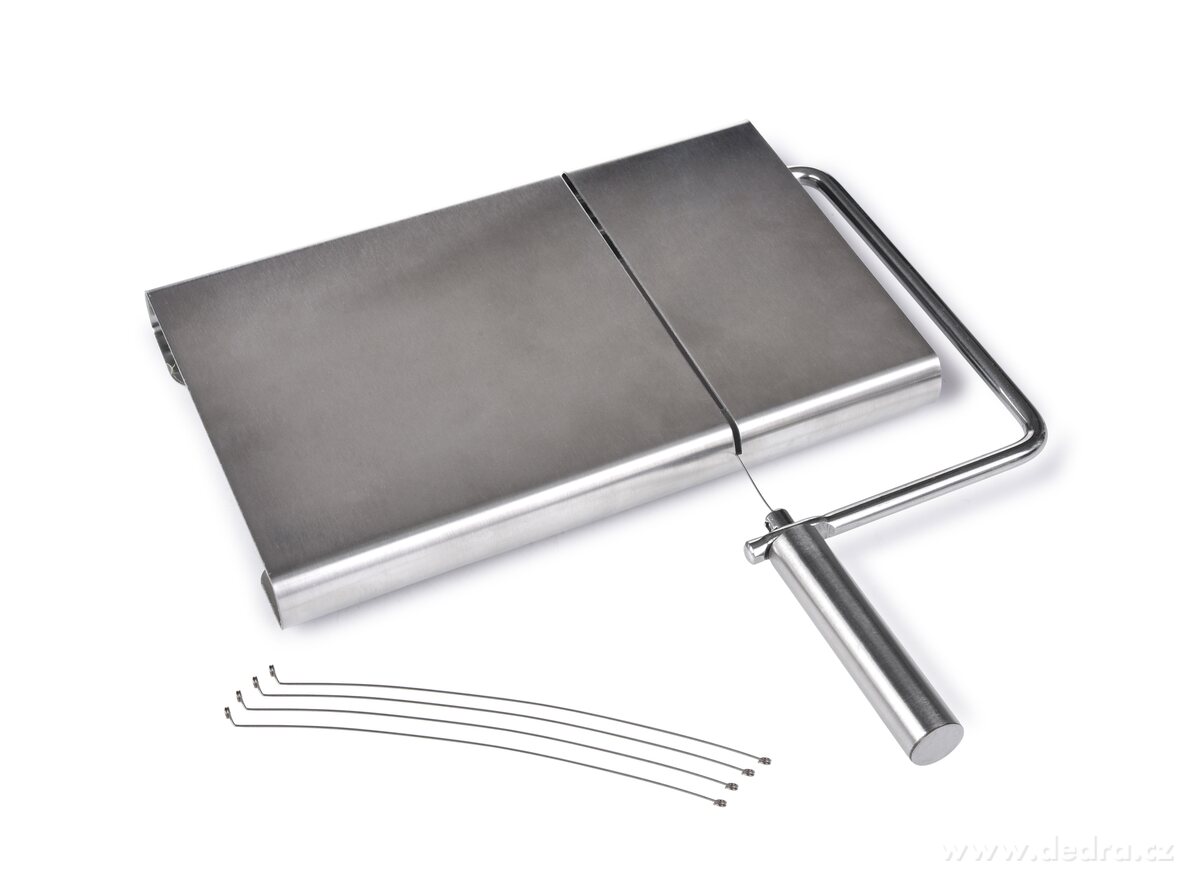 GOURMET, kráječ na sýr s jemnou strunou, Nerezový řezák s 5 náhradními strunami – náhled 4 | Grand Móda