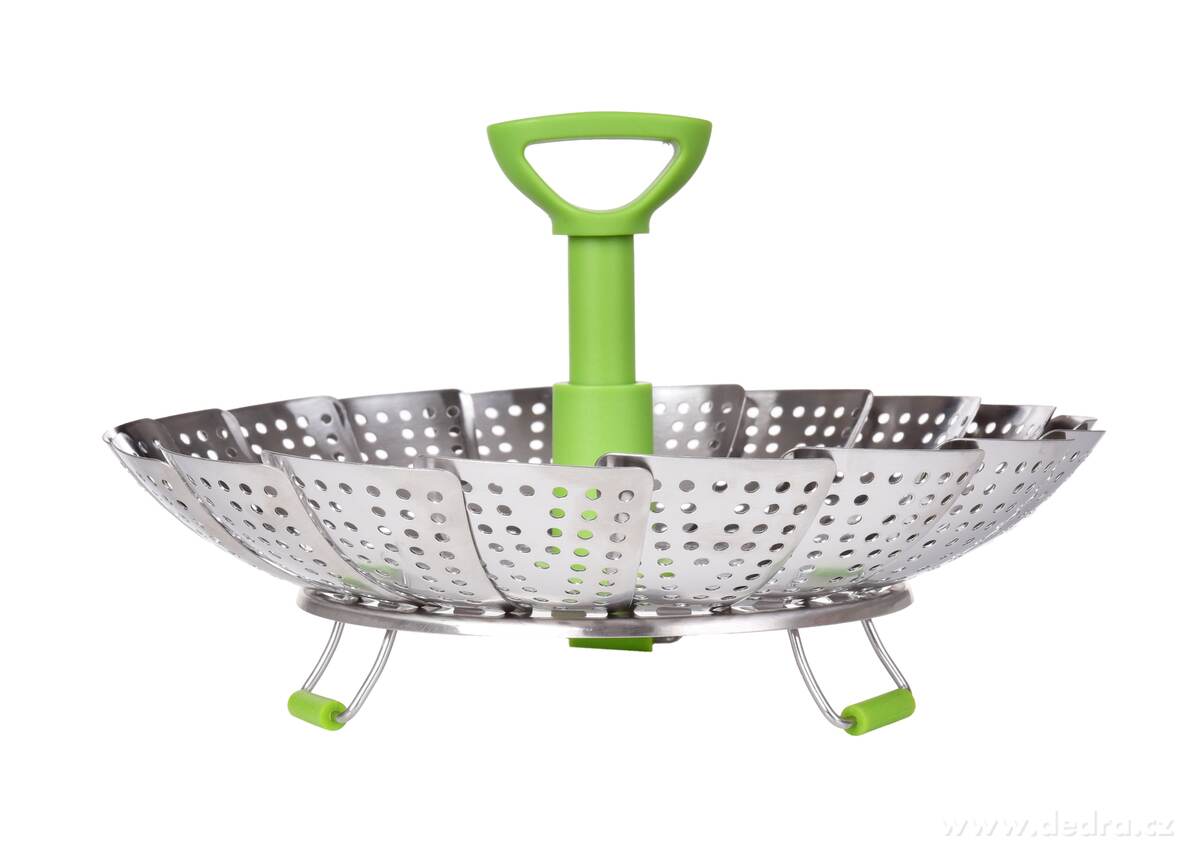 NAPAŘÁTOR, 22 cm nerezový napařovací cedník s teleskopickou rukojetí, průměr 14–22 cm – náhled 5 | Grand Móda